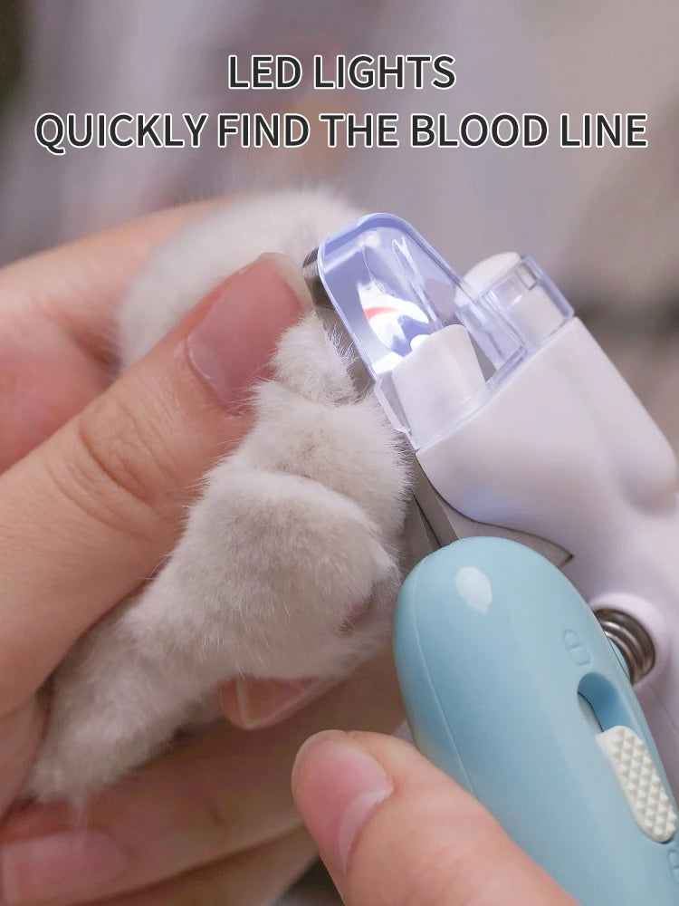 1PC Cat Led Nail Clippers With Lights - Anti-Blood