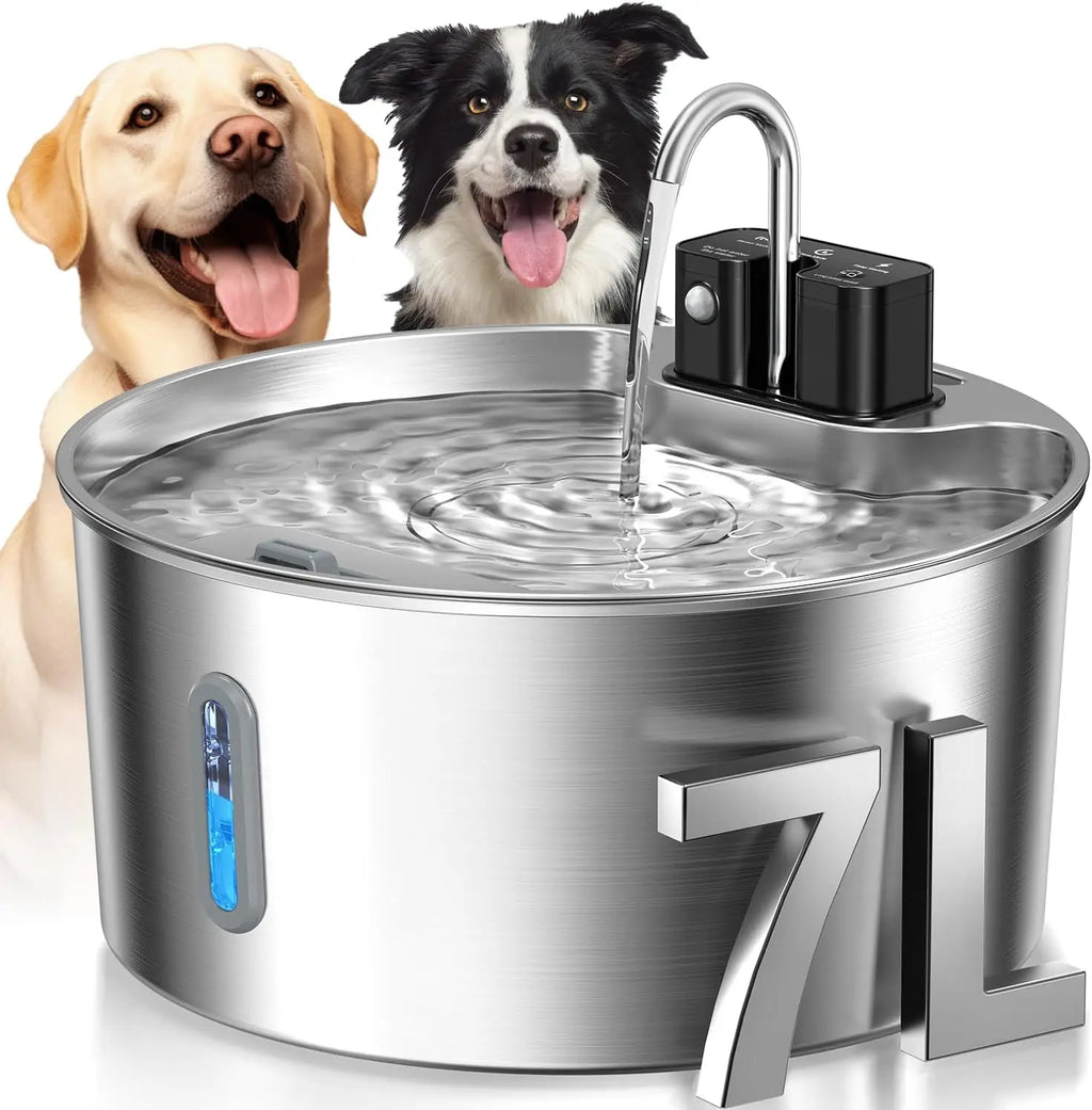 7L Stainless Steel Wireless Recharging Sensor Cat Water Pet Dispenser Bowl