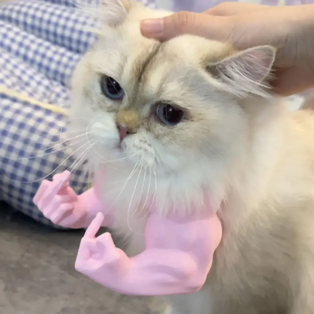 3D Printed Cat Muscle Arms Funny Finger Cosplay Prop Realistic Neck Arm Covers for Halloween Party