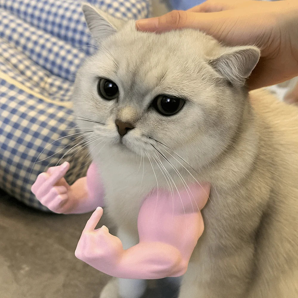 3D Printed Cat Muscle Arms Funny Finger Cosplay Prop Realistic Neck Arm Covers for Halloween Party