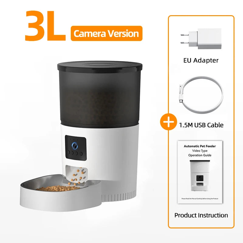 ROJECO Automatic Cat Feeder With Camera and voice